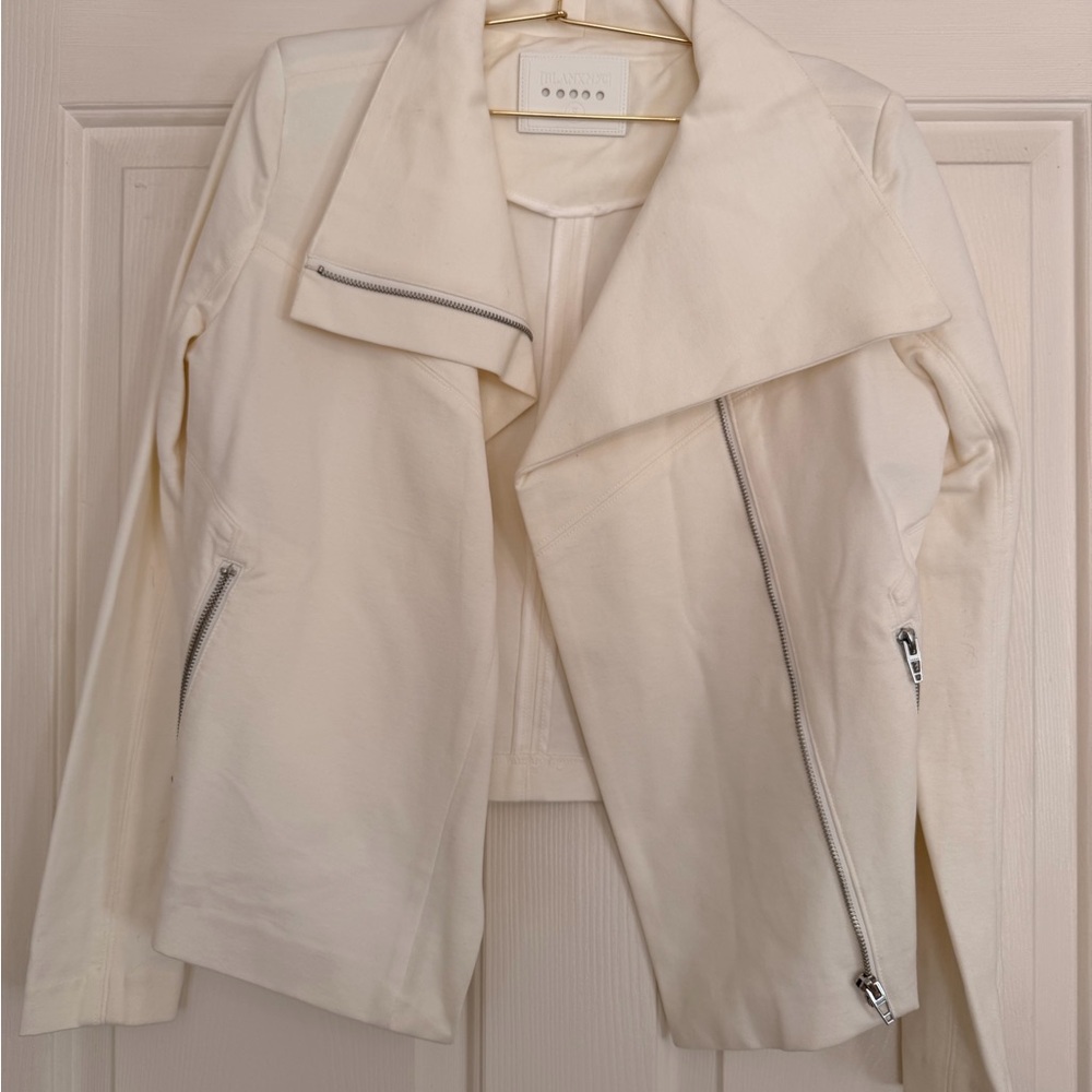 Blank NYC Ivory Asymmetric Moto Jacket